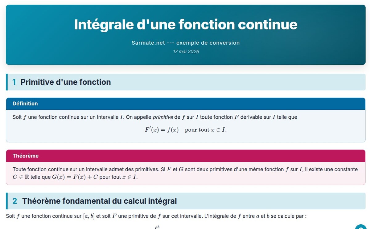 Aperçu HTML mathpad du cours
